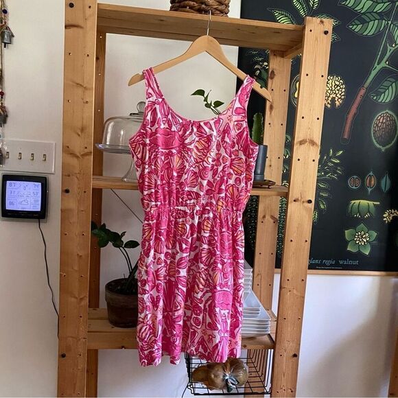 Lilly Pulitzer Pink Orange White Kori Dress Chum Bucket Print - Picture 3 of 13
